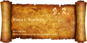 Vaszi Korvin névjegykártya